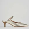 Sabot tacco 5cm pelle oro