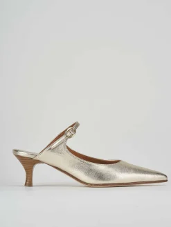 Sabot tacco 5cm pelle oro
