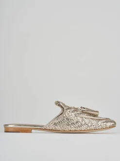 Sabot tacco 1cm pelle oro