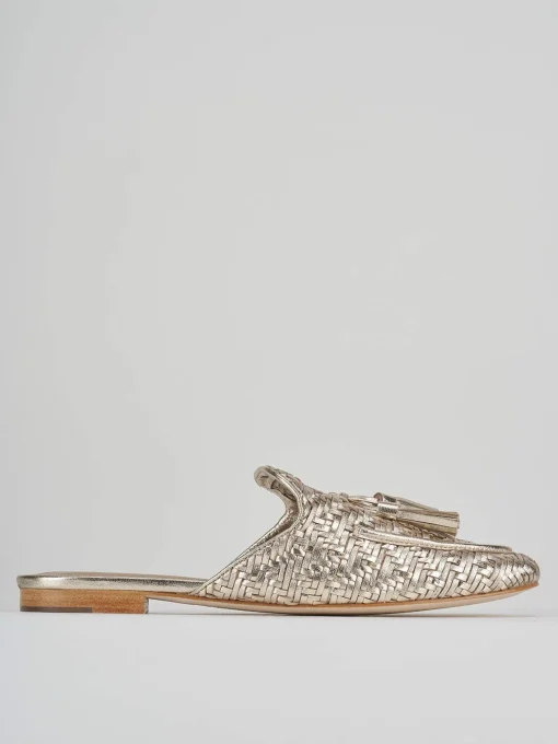 Sabot tacco 1cm pelle oro