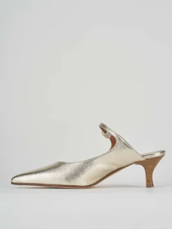 Sabot tacco 5cm pelle oro