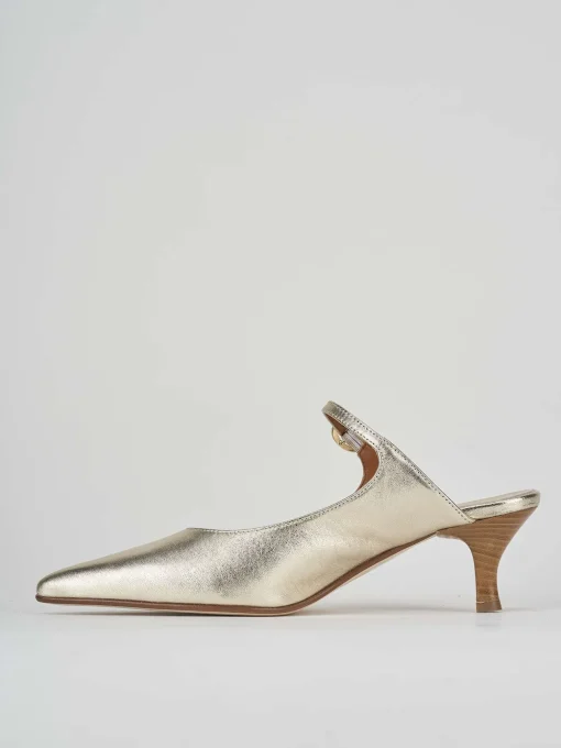 Sabot tacco 5cm pelle oro