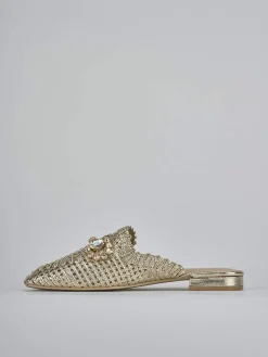 Sabot tacco 1cm pelle oro