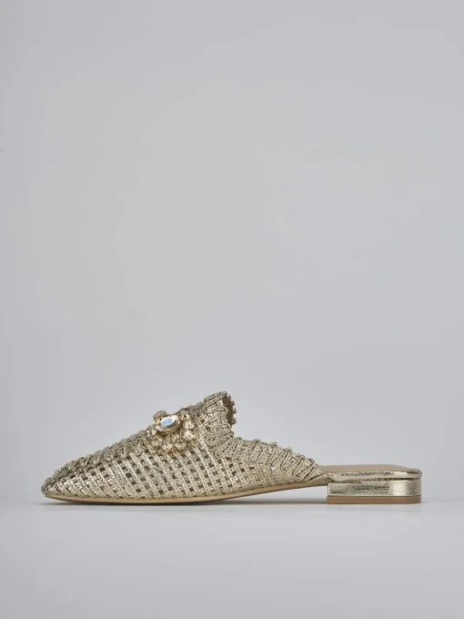 Sabot tacco 1cm pelle oro