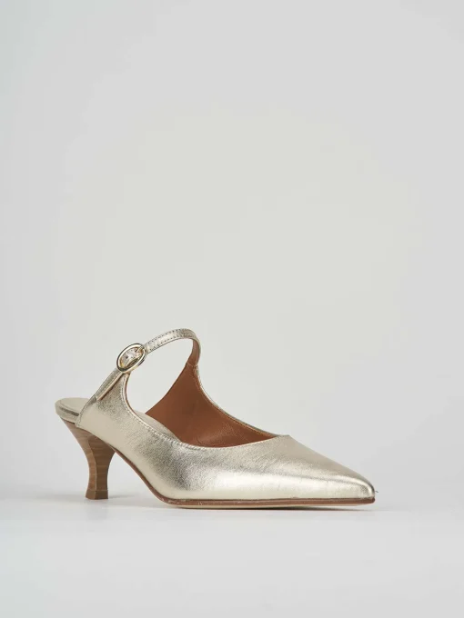 Sabot tacco 5cm pelle oro