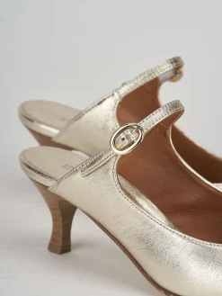 Sabot tacco 5cm pelle oro