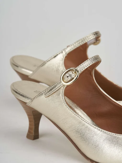 Sabot tacco 5cm pelle oro