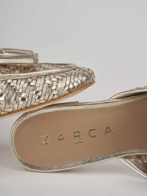 Sabot tacco 1cm pelle oro