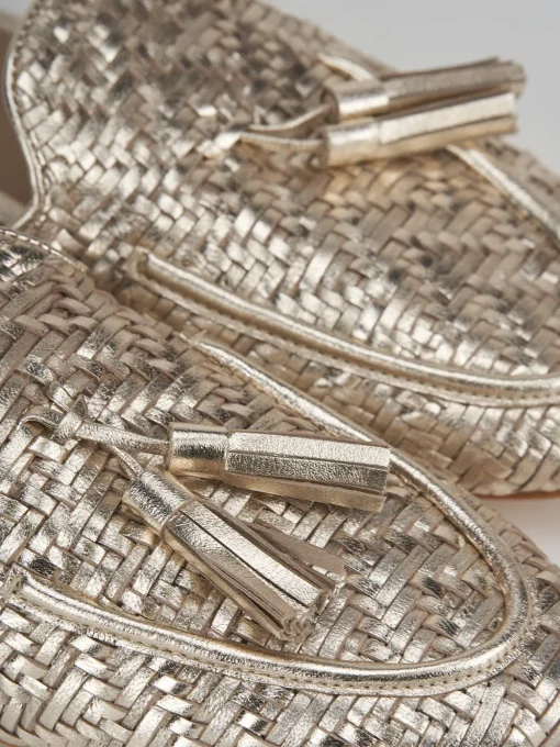 Sabot tacco 1cm pelle oro
