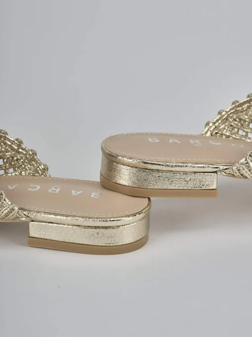 Sabot tacco 1cm pelle oro