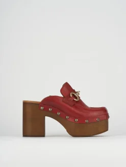 Sabot tacco 8cm pelle rosso