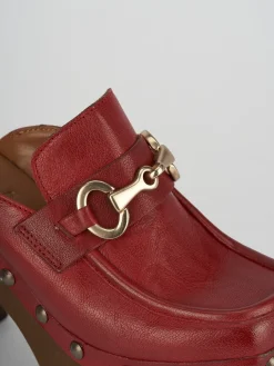 Sabot tacco 8cm pelle rosso