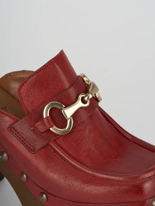 Sabot tacco 8cm pelle rosso
