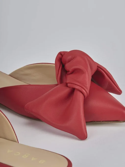 Sabot tacco 1cm pelle rosso