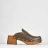 Sabot tacco 5cm pelle testa