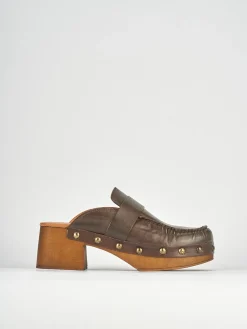 Sabot tacco 5cm pelle testa