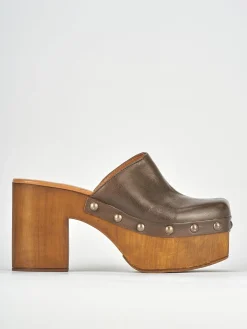 Sabot tacco 6cm pelle testa
