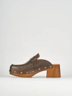 Sabot tacco 5cm pelle testa