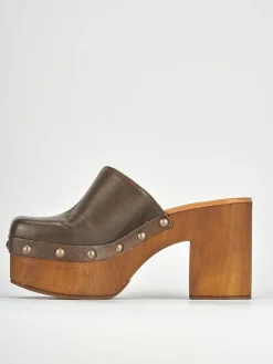 Sabot tacco 6cm pelle testa