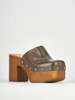 Sabot tacco 6cm pelle testa