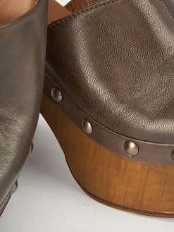 Sabot tacco 6cm pelle testa