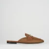 Sabot tacco 1cm tessuto marrone