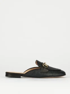 Sabot tacco 1cm tessuto nero