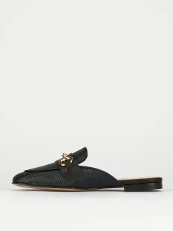 Sabot tacco 1cm tessuto nero