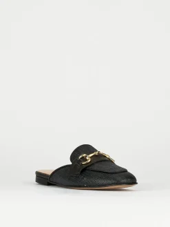Sabot tacco 1cm tessuto nero