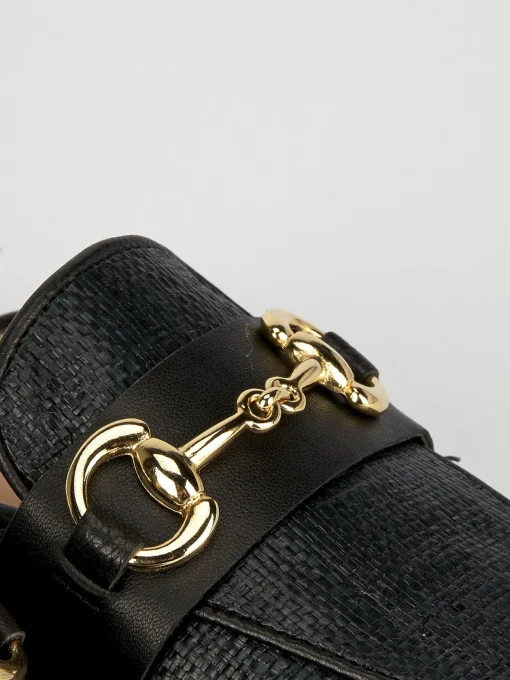 Sabot tacco 1cm tessuto nero