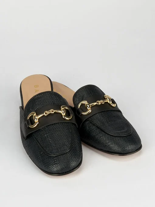 Sabot tacco 1cm tessuto nero