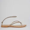 Sandali infradito tacco 1 cm oro pelle