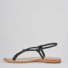 Sandali infradito tacco 1 cm nero pelle