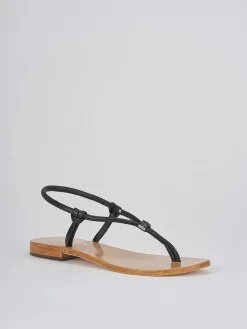 Sandali infradito tacco 1 cm nero pelle