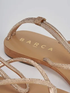 Sandali infradito tacco 1 cm oro pelle