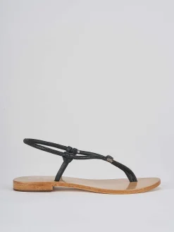 Sandali infradito tacco 1 cm nero pelle