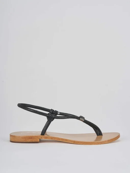 Sandali infradito tacco 1 cm nero pelle