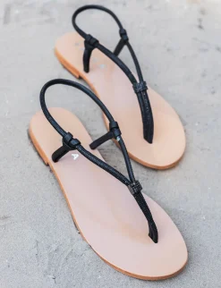 Sandali infradito tacco 1 cm nero pelle