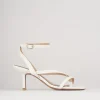 Sandali tacco 5 cm bianco pelle