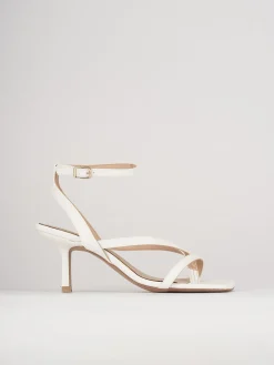Sandali tacco 5 cm bianco pelle