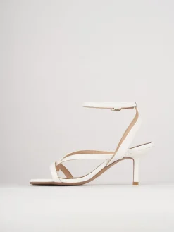 Sandali tacco 5 cm bianco pelle