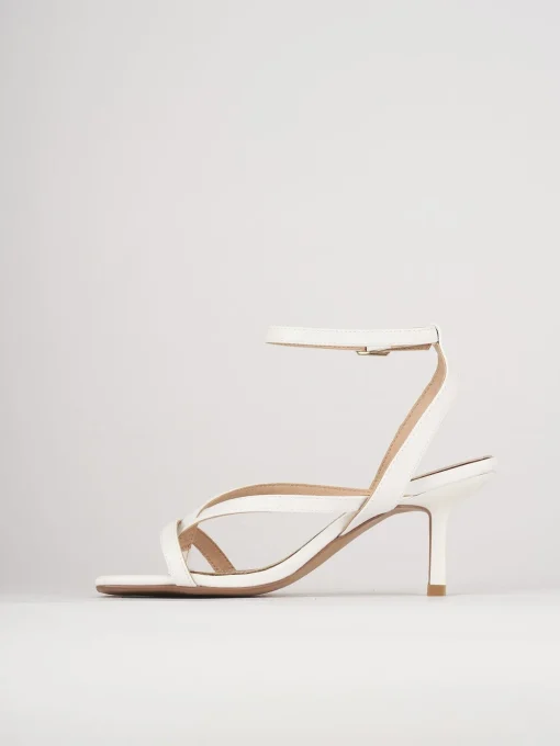 Sandali tacco 5 cm bianco pelle