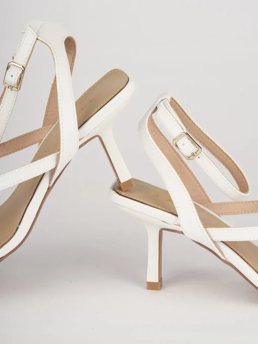 Sandali tacco 5 cm bianco pelle