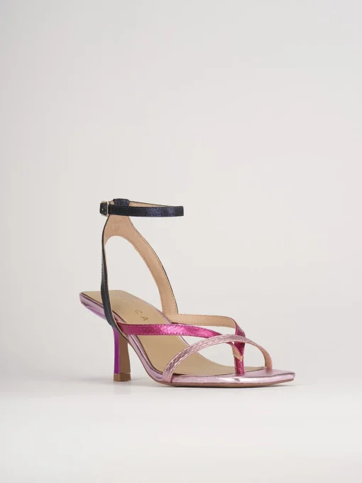 Sandali tacco 5 cm multicolor pelle