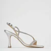 Sandali tacco 9 cm argento pelle