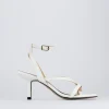 Sandali tacco 5 cm bianco pelle