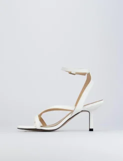 Sandali tacco 5 cm bianco pelle