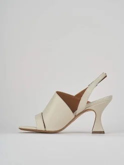 Sandali tacco 7 cm bianco pelle