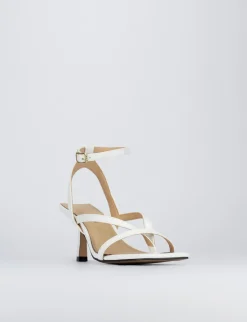 Sandali tacco 5 cm bianco pelle