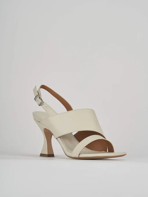 Sandali tacco 7 cm bianco pelle